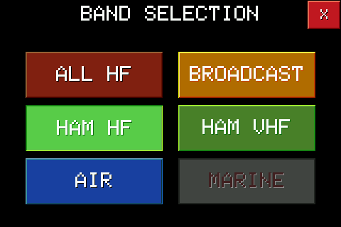 Band Selection page