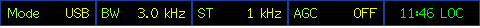 Upper status bar in HF band