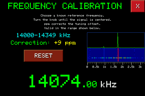 Frequency Calibration page