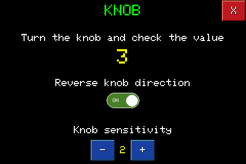 Knob calibration page
