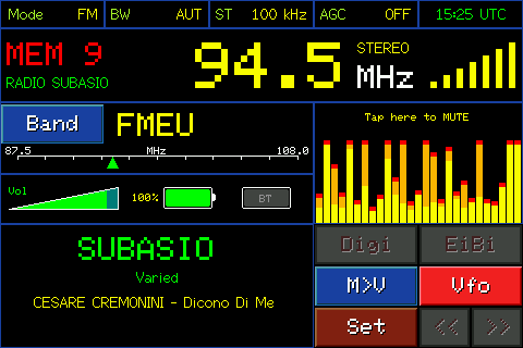 Main page in MEM mode, with memory number and name