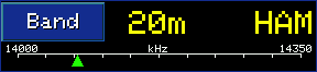 Band panel with band name and frequency range, in HF
