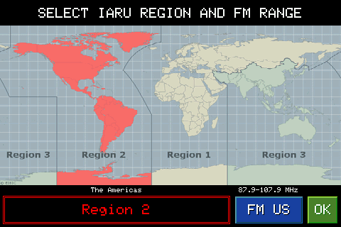 Band Plan page with Region 2 selected