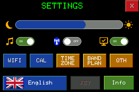First page of Settings