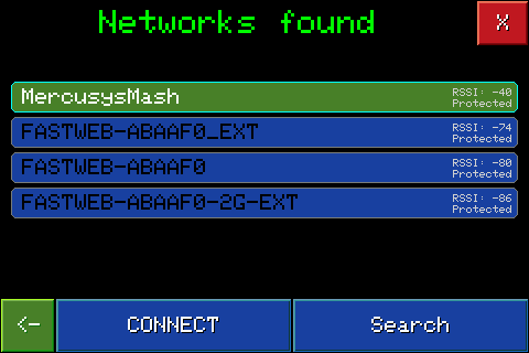 List of WiFi networks found